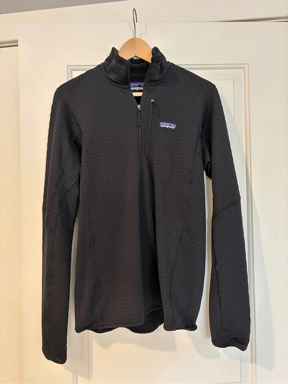 Patagonia R1 Air Zip-Neck Men's Black Grid Fleece Size Small